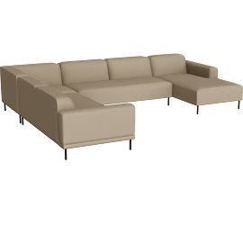 Perspective view of Ali 148x117” Four-Piece Sectional with RA Chaise
