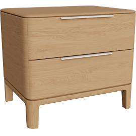 Perspective view of Kingston 26x20 23h Two-Drawer Nightstand