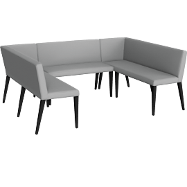 Perspective view of Ava 86x63” U-Shaped Banquette