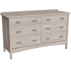 Perspective view of Atherton 63w 22d 38h Six-Drawer Dresser
