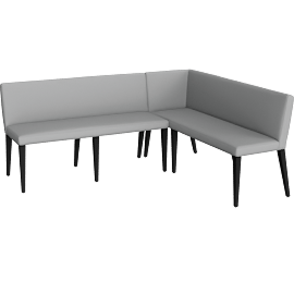 Perspective view of Ava 76x63” with Right-Corner Banquette