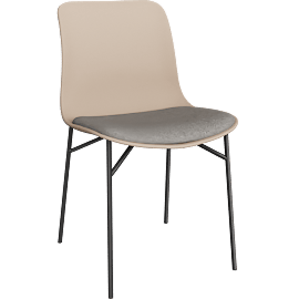 Perspective view of Pasqual Side Chair with Metal Base
