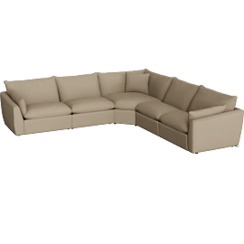 Perspective view of Weber Power 133x133” 5pc L-Sectional w/2pc Power Recliner