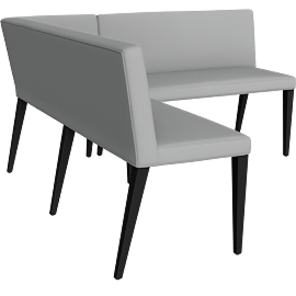 Perspective view of Ava 64x63” with Left-Corner Banquette