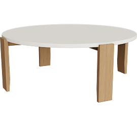 Perspective view of Brandt 42r 16h Coffee Table with Top Option