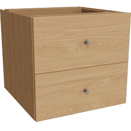 Perspective view of Beam 16w 16d Two-Drawer Insert