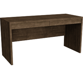 Perspective view of Rowan 60w 24d 30h Two-Drawer Desk with Privacy Panel