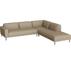 Perspective view of Ali 117x110” Three-Piece Sectional with RB Sofa