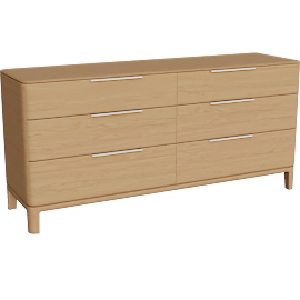 Perspective view of Kingston 70x20 33h Six-Drawer Dresser