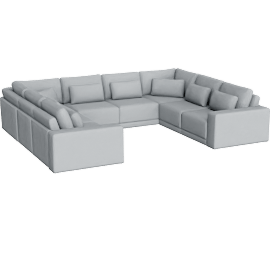Perspective view of Orian - Sectional - 6 Seater U