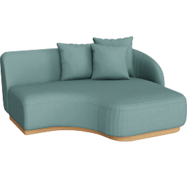Perspective view of COMO CURVED CHAISE RIGHT