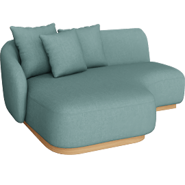 Perspective view of COMO CURVED CHAISE LEFT