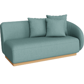 Perspective view of COMO 2 SEAT 1 ARM RIGHT