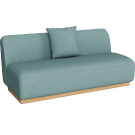 Perspective view of COMO 2 SEAT ARMLESS SOFA