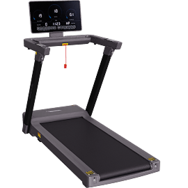 Perspective view of Recoil fällbart löpband (zwift-kompatibel) stål svart