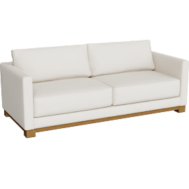 Perspective view of Gather Wood Base 89" Sofa