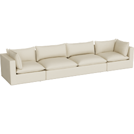 Perspective view of Lotus Deep Modular 3-Piece Extra Long Sofa Sectional