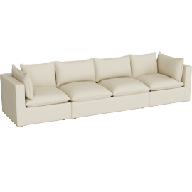 Perspective view of Lotus Modular 3-Piece Extra Long Sofa Sectional