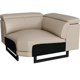 Perspective view of Cullen Taupe Beige Leather Square Corner