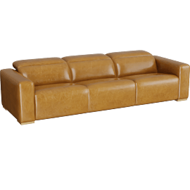 Perspective view of Drift 120.5" Power Triple-Reclining Leather Sofa