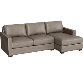 Perspective view of Spencer Track-Arm Leather Custom Sectional