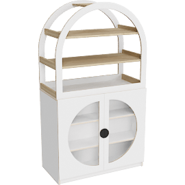 Perspective view of Arched Cabinet White
