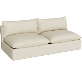 Perspective view of Lotus Deep Modular Armless Loveseat Sectional Piece