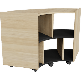 Perspective view of NaturalDesign Low Curved Shelf Unit  Black