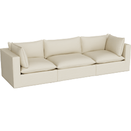 Perspective view of Lotus Deep Modular 3-Piece Sectional Sofa