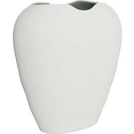 Perspective view of Ithaca Large Wide White Vase 14"
