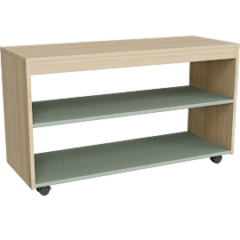 Perspective view of NaturalDesign Low Open Shelf Unit Internal