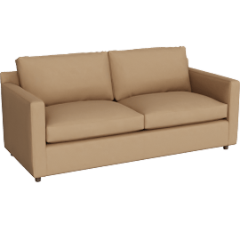 Perspective view of Barrett II 78.25" Leather Track Arm Queen Sleeper Sofa