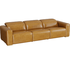 Perspective view of Drift 120.5" Power Dual-Reclining Leather Sofa