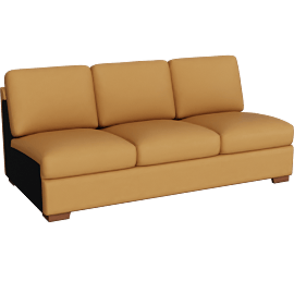 Perspective view of Big Sur Saddle Brown Leather Armless Sofa