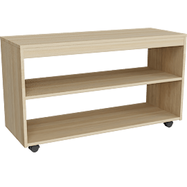 Perspective view of NaturalDesign Low Open Shelf Unit Nature