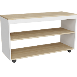 Perspective view of NaturalDesign Low Open Shelf Unit  Side White