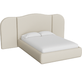 Perspective view of Seraph Upholstered Extended Winged Full Bed