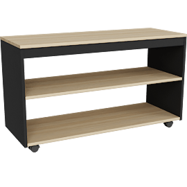 Perspective view of NaturalDesign Low Open Shelf Unit Side Black