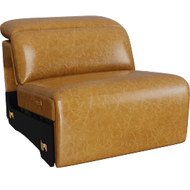 Perspective view of Drift Leather Power Reclining Armless Chair Sectional Piece