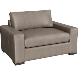 Perspective view of Conway Leather Chair and a Half