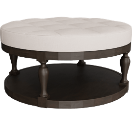 Perspective view of Donnelly 38" Round Maple Ottoman