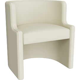 Perspective view of Chester Warm White Performance Linen Dining Chair
