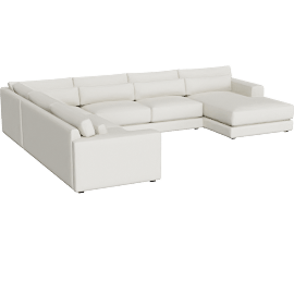 Perspective view of Retreat 4-Piece L-Shaped Sectional Sofa with Chaise Lounge