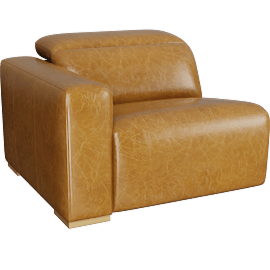 Perspective view of Drift Leather Power Reclining Left-Arm Chair Sectional Piece