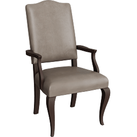 Perspective view of Hadley Leather Cabriole Leg Armchair