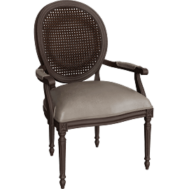 Perspective view of Chrystiane Leather Dining Arm Chair