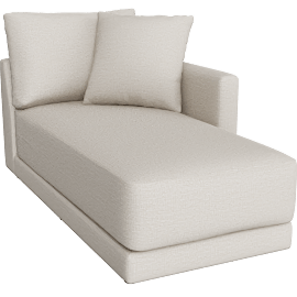 Perspective view of Gather Deep Right-Arm Chaise Lounge Sectional Piece