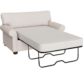Perspective view of Bennett Roll-Arm Chair-and-a-Half Twin Sleeper