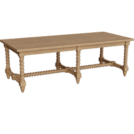 Perspective view of Madalynn Maple 55 in. Coffee Table