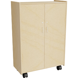 Perspective view of Mobile 4-Shelf Locking Storage Cabinet